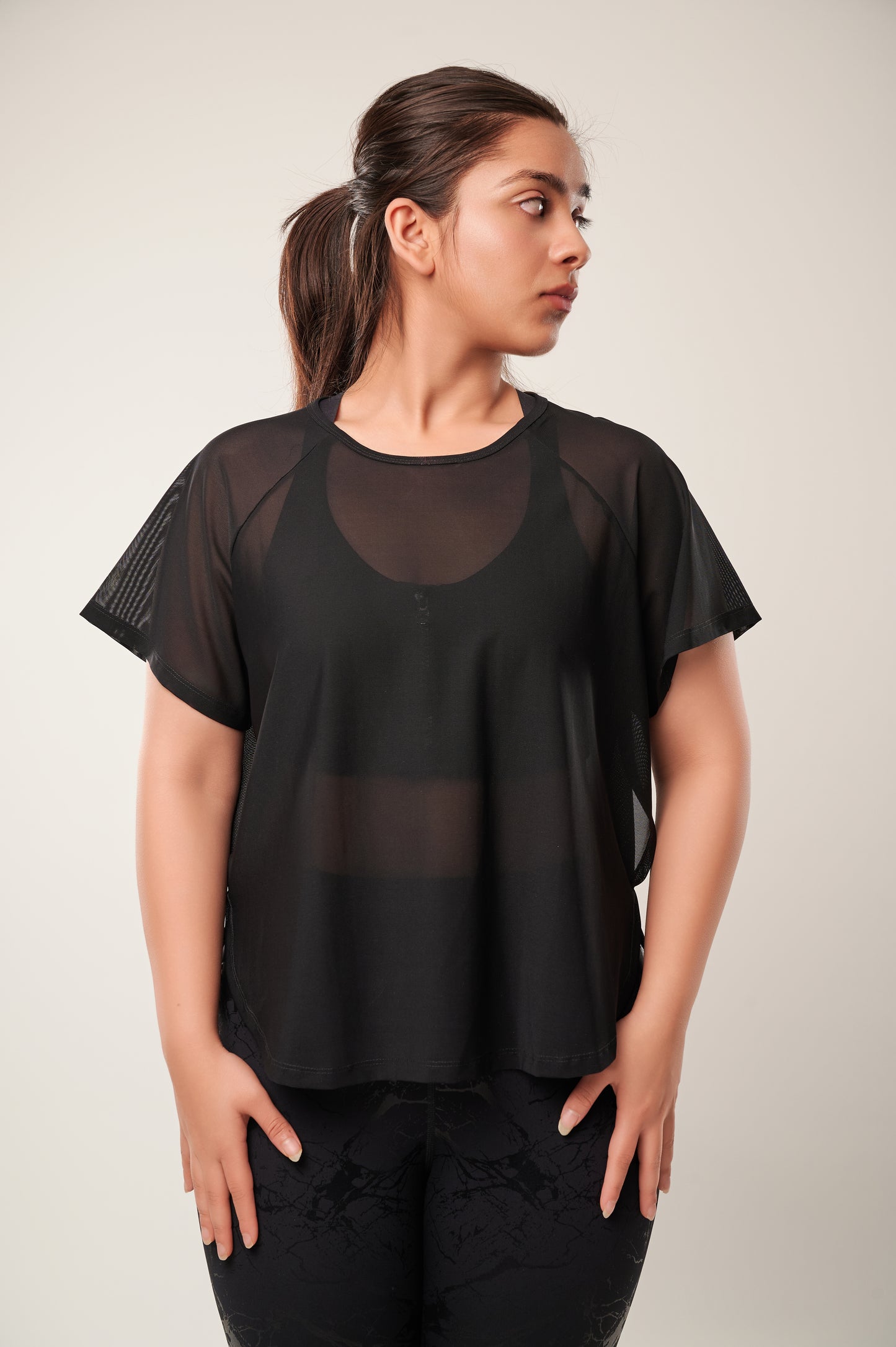 Black All Mesh Tee