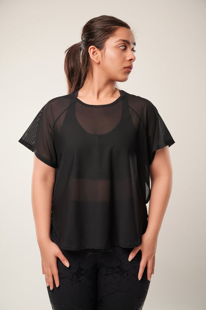Black All Mesh Tee