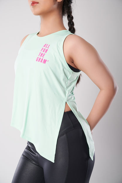 All For The Gram' Mint Tie-Up Tank
