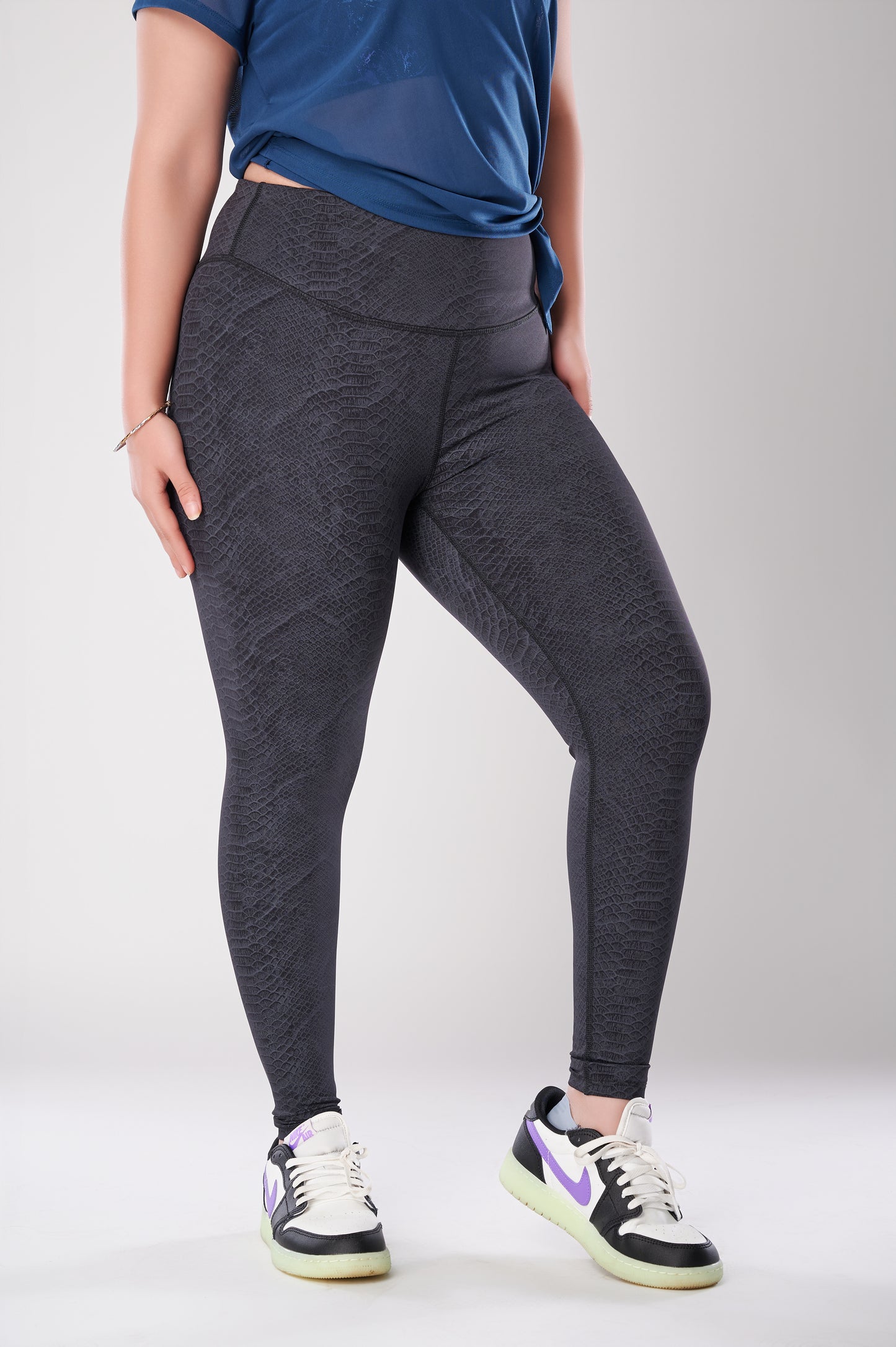 Black Snake Skin High Waist Leggings