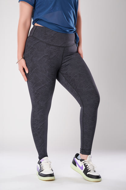 Black Snake Skin High Waist Leggings