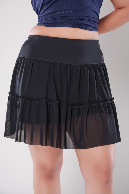 Black Mesh Skort