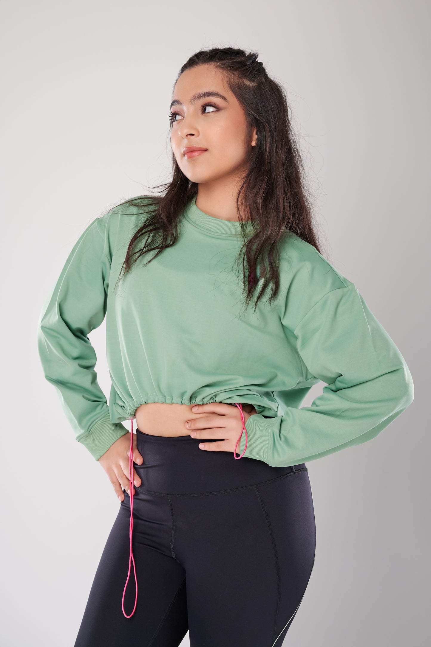 You Do You Green Cropped Sweatshirt