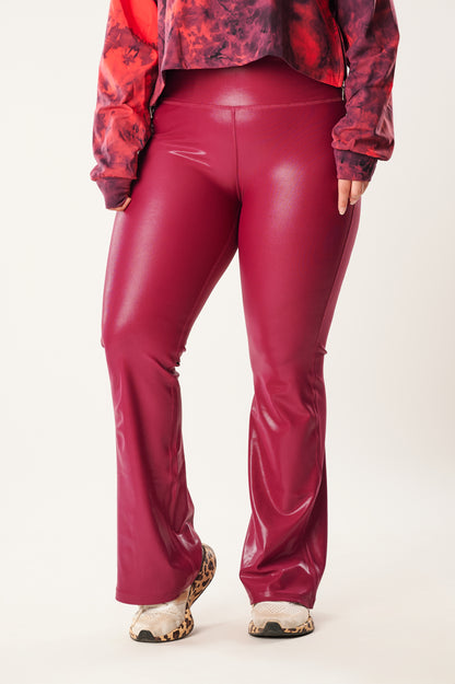 Wine Functional Flared Pant