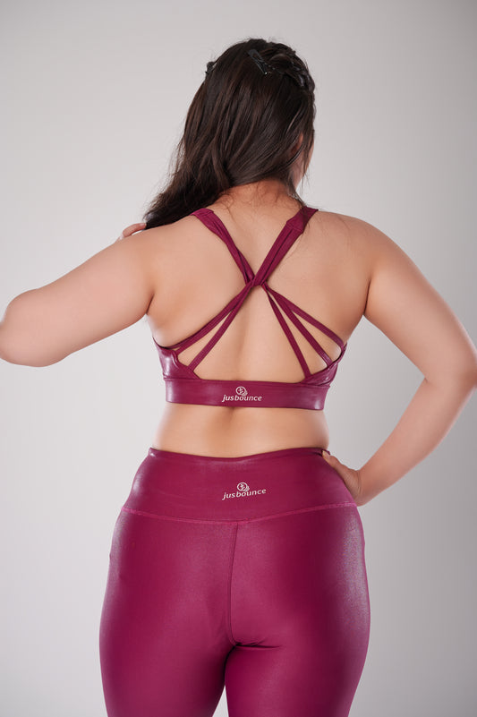 Wine Velocity Gloss Sports Bra