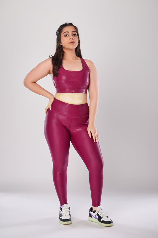 Wine Velocity Gloss Leggings