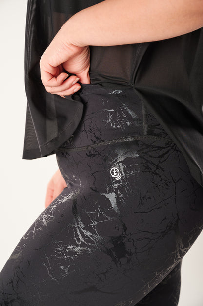 Black All Marble Leggings